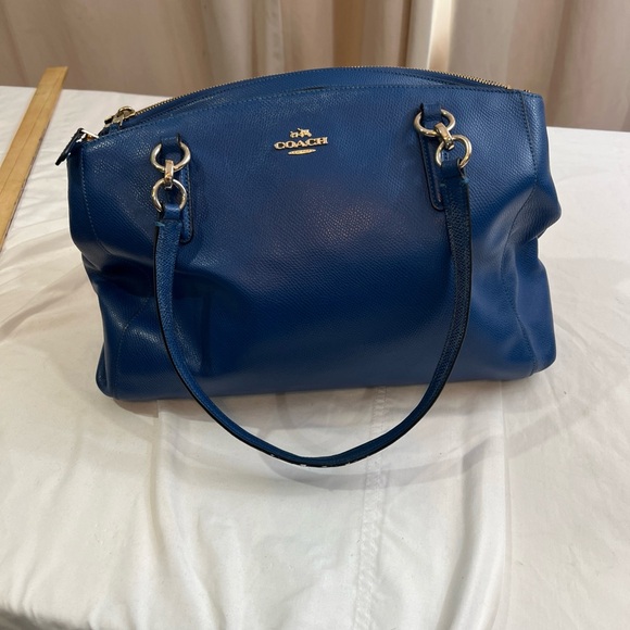 Coach Handbags - Coach F36606 Christie Carryall Crossbody HandBag Purse Blue Crossgrain Leather
